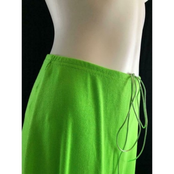 ZYA Women's Skirt Color Green Fluo Midi A-Line 10 - Picture 3 of 11